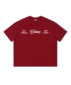 Áo Phông Đỏ Calmy Local Brand Unisex Form Boxy