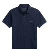 Áo Polo Calmy Premium Navy nam nữ chất liệu cao cấp, màu xanh navy sang trọng, thiết kế tối giản hiện đại.