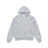 Áo khoác zip Calmy Monogram màu xám, họa tiết monogram sang trọng, thiết kế tối giản dành cho phong cách thời trang trẻ trung.