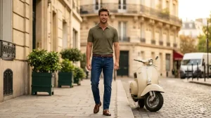 Cách phối áo polo nam với quần jean trẻ trung năng động