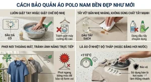 Hướng dẫn cách bảo quản áo Polo nam đúng cách giúp giữ form cổ bẻ và độ bền của vải